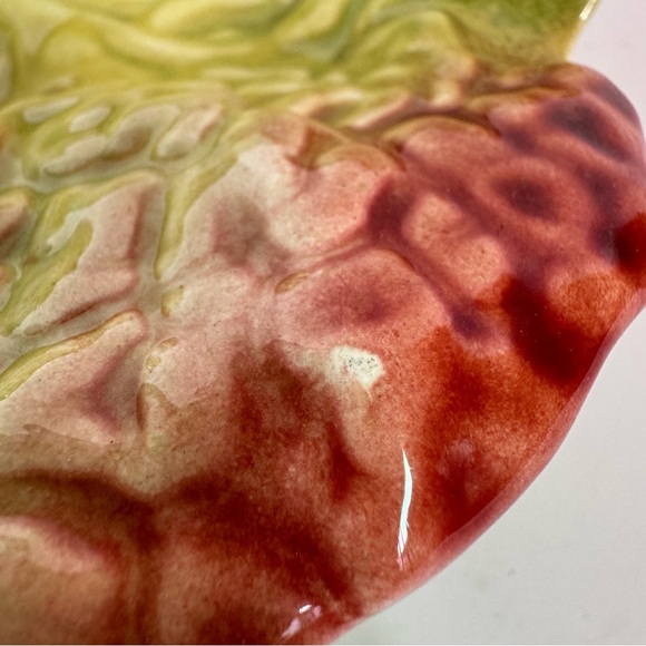 Vintage Italian Majolica Pottery Multi Coloured Cabbage Leaf Bowl - Picture 5 of 11